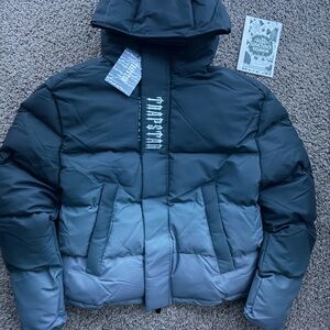 Black and Gray trapstar puffer jacket